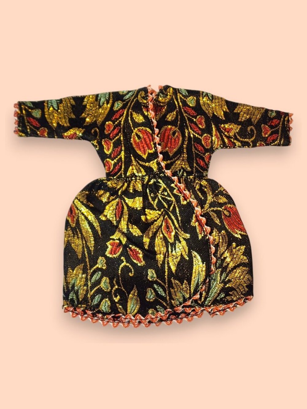 1960's Fab Lu Babs Barbie Arabesque Brocade Tunic British Crown Hong Kong Tag